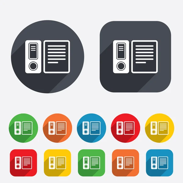 Document map teken. boekhoudkundige binder symbool. — Stockvector