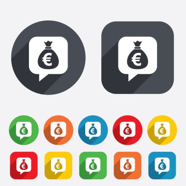 para çantası işareti simgesi. Euro eur para.