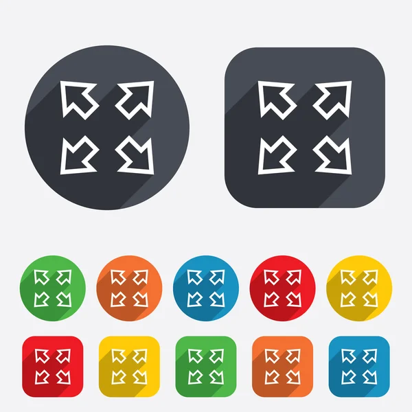 Fullscreen teken pictogram. pijlen symbool. — Stockvector