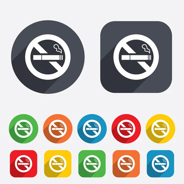 Geen rookvrije teken pictogram. sigaret symbool. — Stockvector