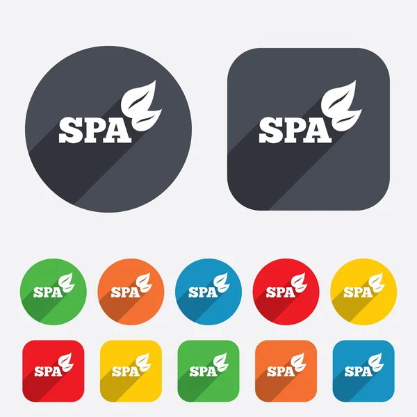 Spa sign icon. Spa leaves symbol. — Stock Vector