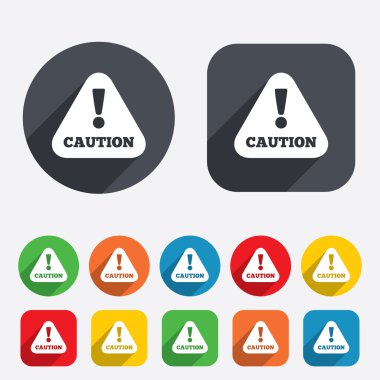 Dikkat dikkat işareti simgesi. ünlem işareti.