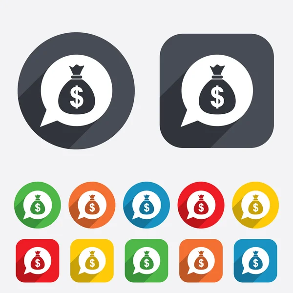 Money bag sign icon. Dollar USD currency. — Stock Photo, Image