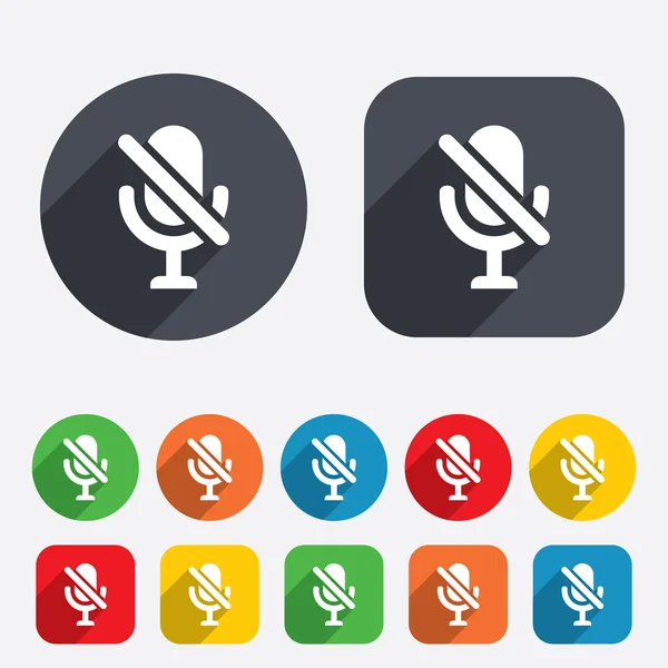 Geen microfoon teken pictogram. luidsprekersymbool. — Stockfoto