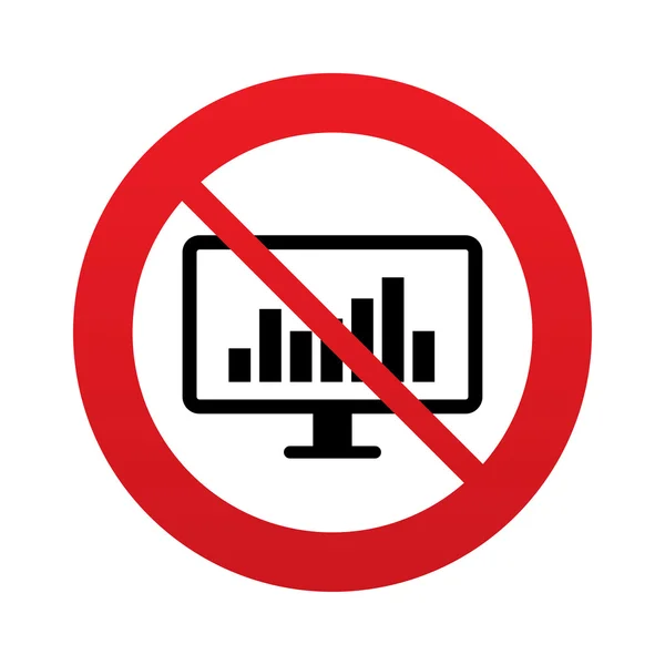Ícone do sinal do monitor do computador. Controlo do mercado . — Vetor de Stock