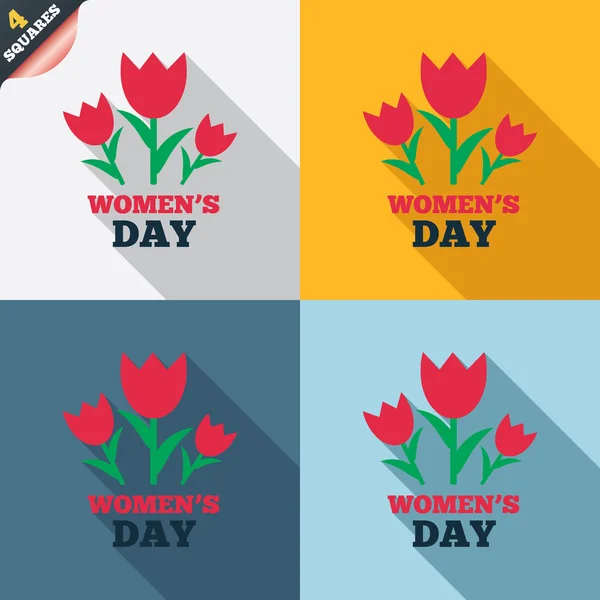 8 maart vrouwen dag teken pictogram. bloemen symbool. — Stockvector