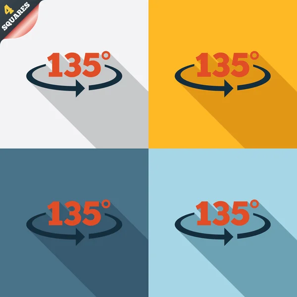 135 grader tecken vinkelikonen. geometri math symbol — Stock vektor