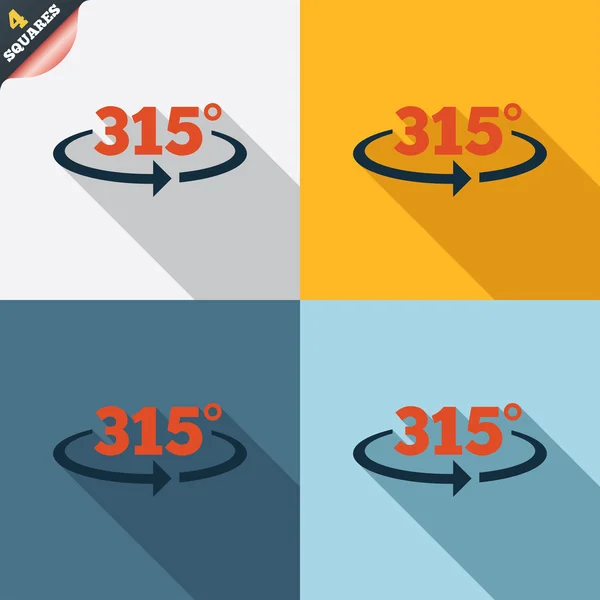 315 graden teken hoeksymbool. meetkunde-wiskunde-symbool — Stockvector