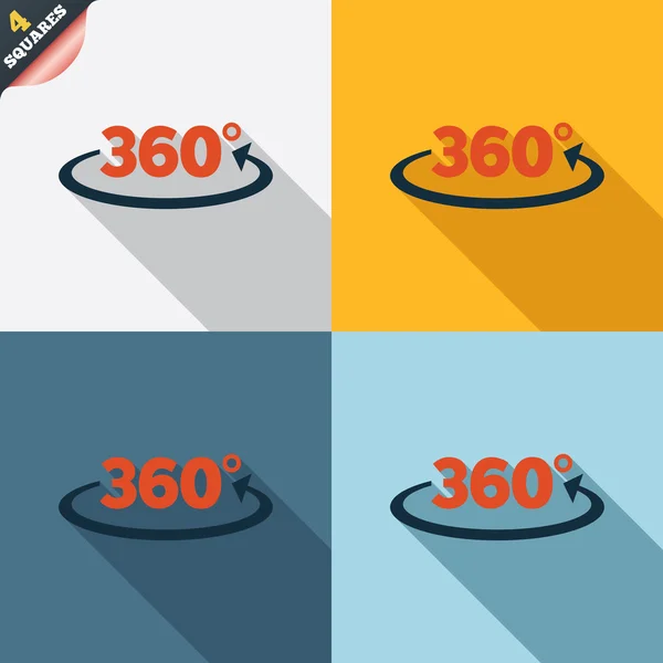 Ângulo 360 ícone sinal graus. Símbolo matemático da geometria — Vetor de Stock