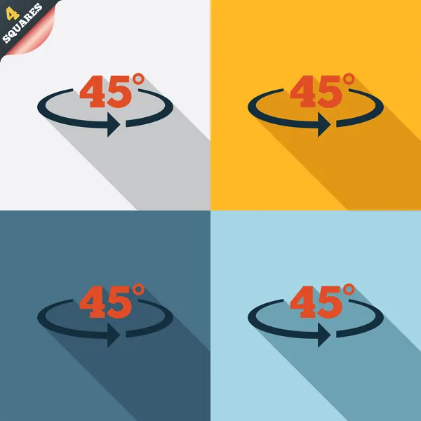 Ikona podepsat úhel 45 stupňů. geometrie matematický symbol — Stockový vektor