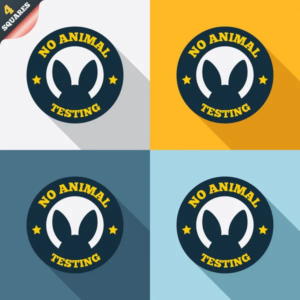 No hay animales probando icono de signo. Símbolo no probado — Vector de stock