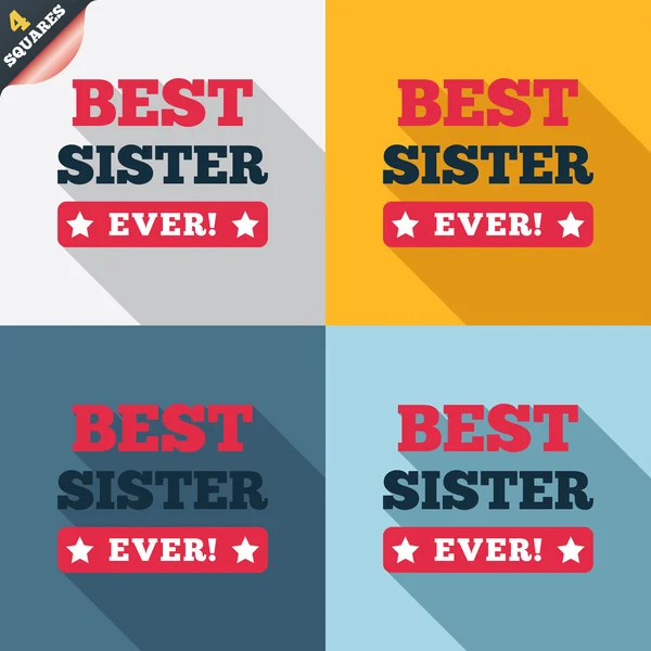 Best sister ever sign icon. Award symbol. — Stock Vector