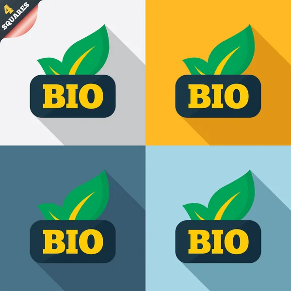 Ikona znak produkt bio. symbol liść. — Wektor stockowy
