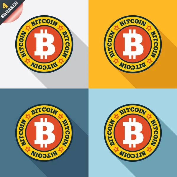 Signo de Bitcoin icono. Criptografía símbolo de moneda — Vector de stock