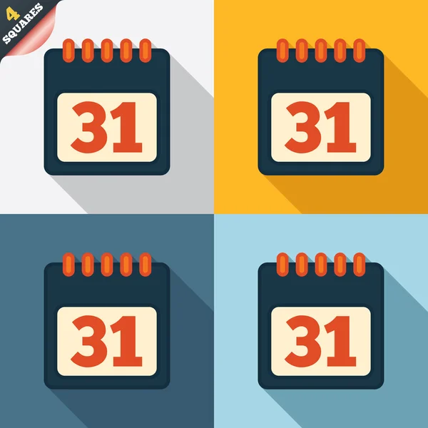 Icono de signo de calendario. 31 día mes símbolo . — Vector de stock