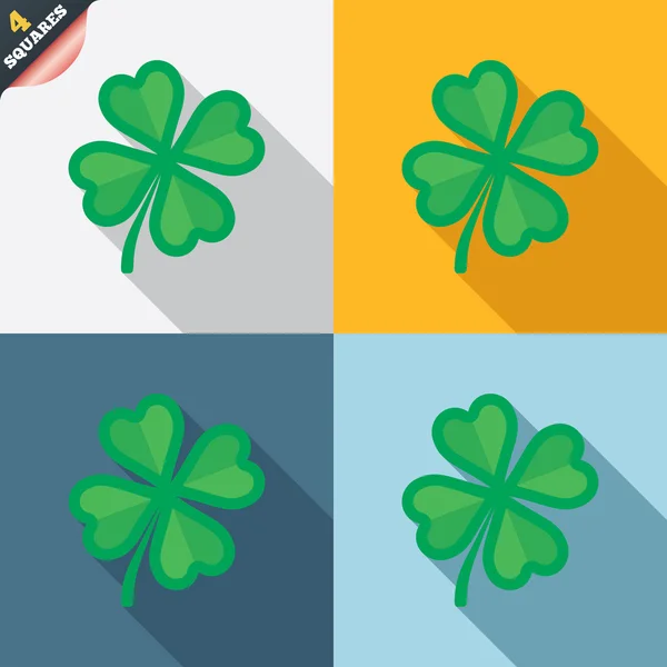 Klaver met vier verlaat teken. St. patrick symbool — Stockvector