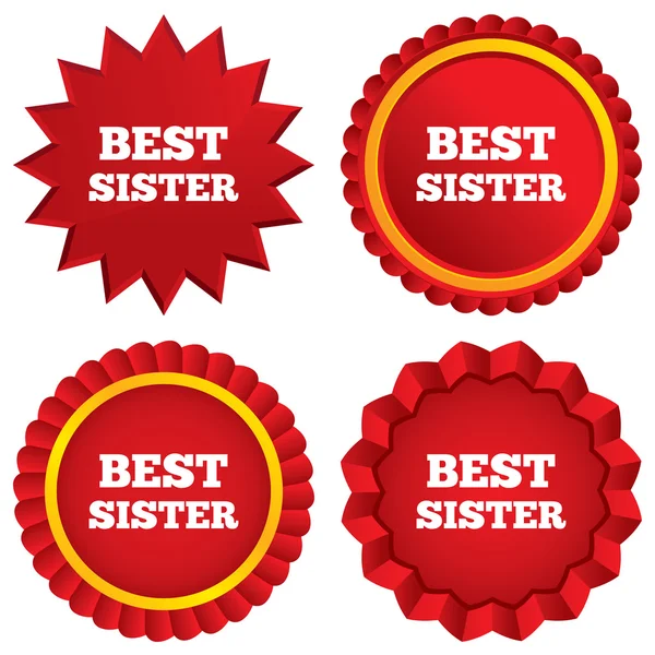 Best sister sign icon. Award symbol. — Stock Vector