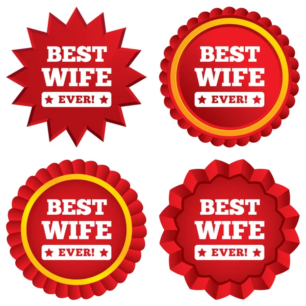 Best wife ever sign icon. Award symbol. — Stock Vector