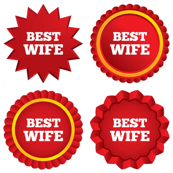 Best wife sign icon. Award symbol. — Stock Vector