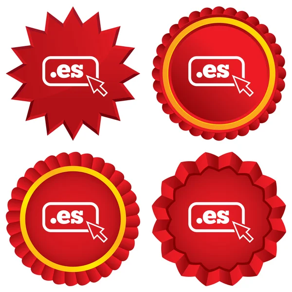 Icono de signo de dominio ES. Dominio de Internet de nivel superior — Vector de stock