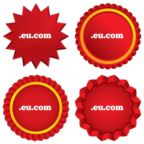 Domein eu.com teken pictogram. Internet subdomein — Stockvector