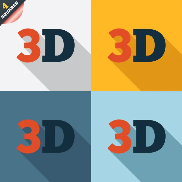 3D tecken ikonen. 3D ny teknik symbol. — Stockfoto