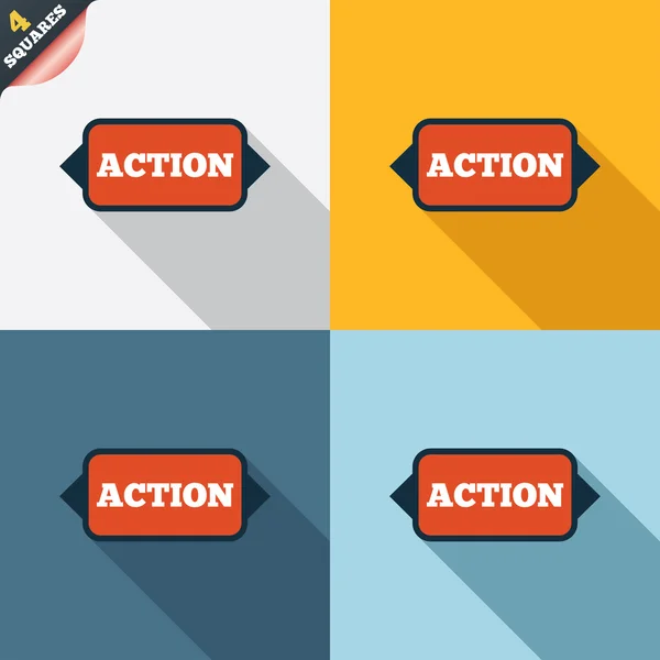 Åtgärd tecken ikon. motivation-knappen med pil. — Stockfoto