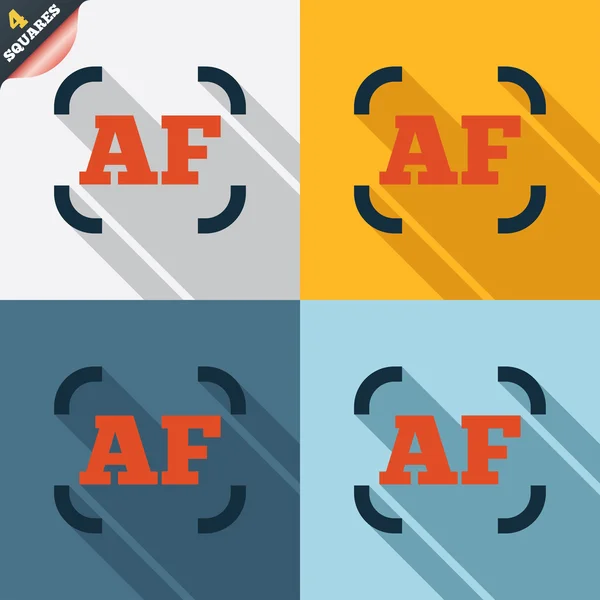 Icono de signo de cámara fotográfica de enfoque automático. Configuración AF . — Foto de Stock