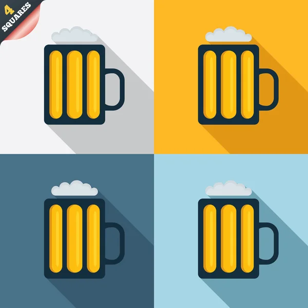 一杯啤酒标志图标。酒精饮料符号. — 图库照片