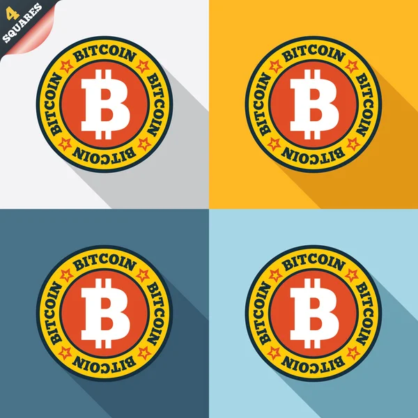 Icona segno Bitcoin. Simbolo della valuta di crittografia — Foto Stock