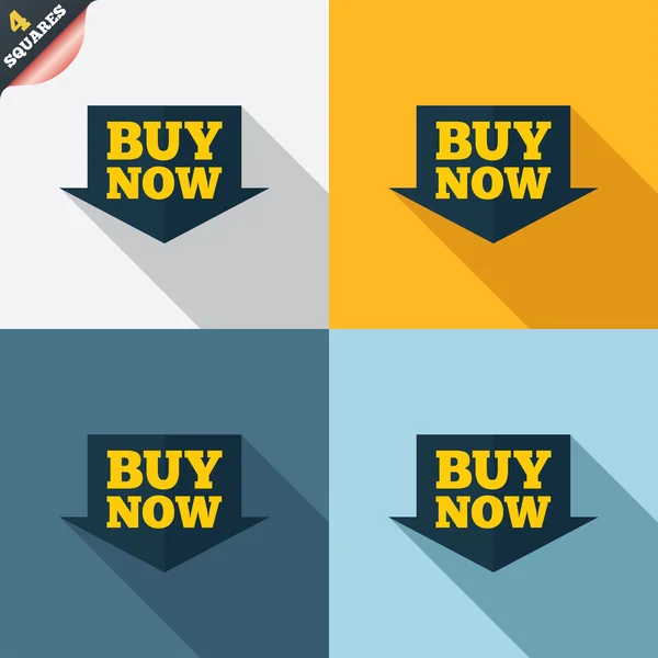 Comprar ahora signo icono. botón de flecha de compra en línea . —  Fotos de Stock