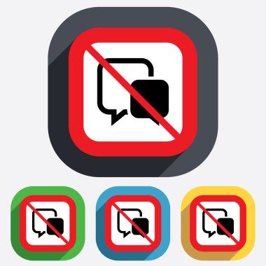 Hayır sohbet işareti simgesi. konuşma balonu sembolü.