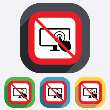 dokunmatik ekran monitör işareti simgesi. el işaretçisi.