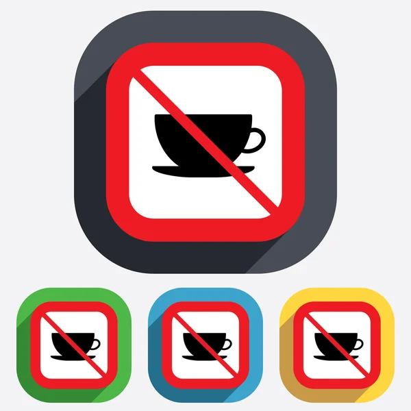 No Coffee cup sign icon. Coffee button. — Stock Vector