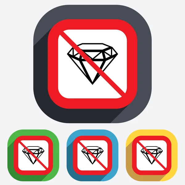 Geen diamant teken pictogram. sieraden symbool. gem steen. — Stockvector