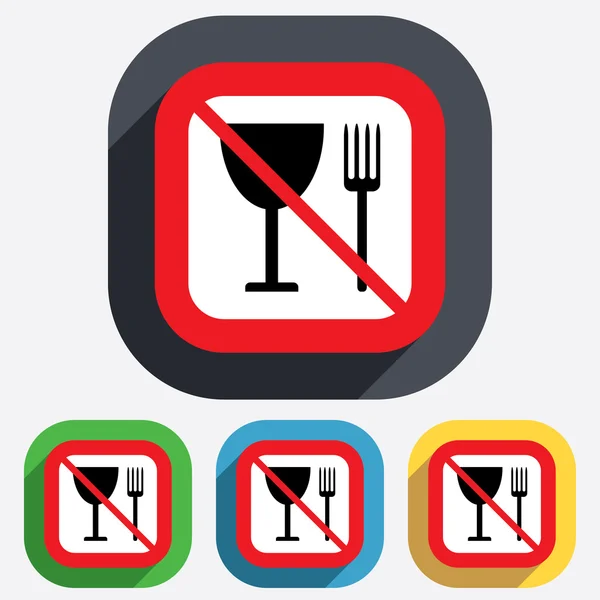 Eten teken pictogram. bestek symbool. vork en wijnglas. — Stockvector