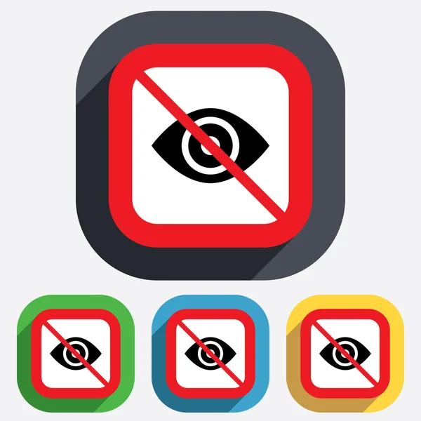 Non guardare. Icona del segno oculare. Pubblicare contenuti . — Vettoriale Stock