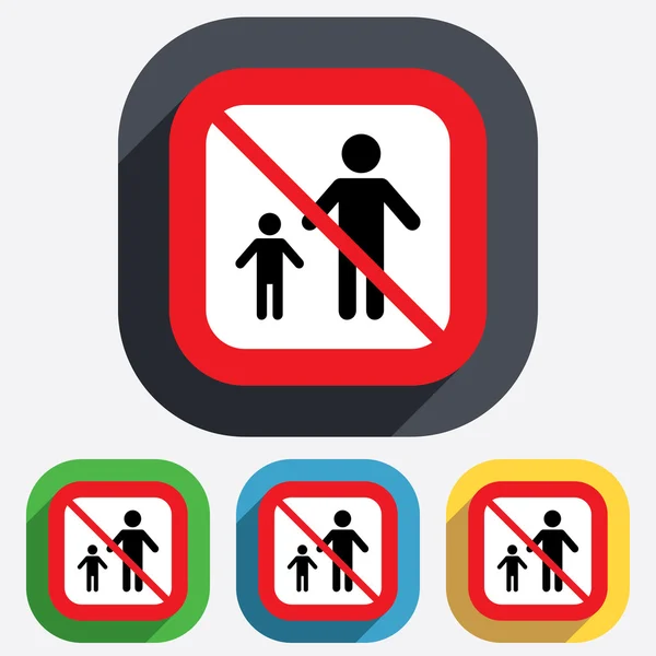 Famille monoparentale avec une icône de signe enfant . — Image vectorielle