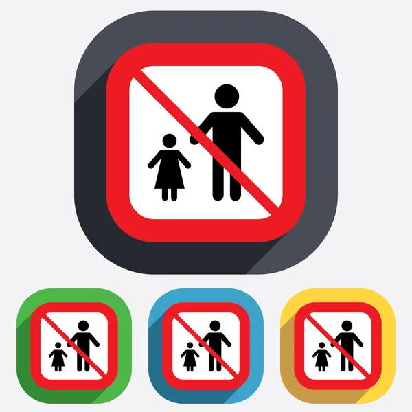 Ein-Eltern-Familie mit einem Kind Zeichen-Symbol. — Stockvektor