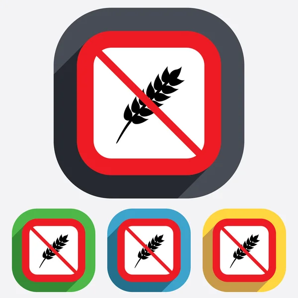 Gluten gratis aanmelden pictogram. geen gluten-symbool. — Stockvector