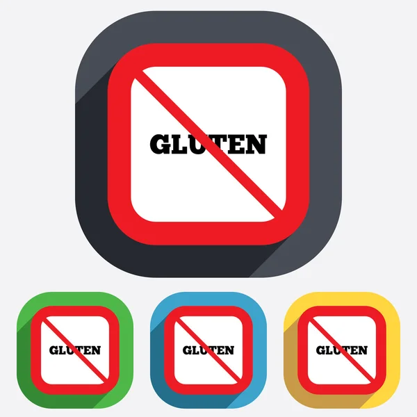 Icône de signe sans gluten. Pas de symbole gluten . — Image vectorielle