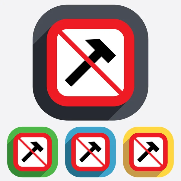 Do not repair. Hammer sign icon. Repair service. — Stock Vector