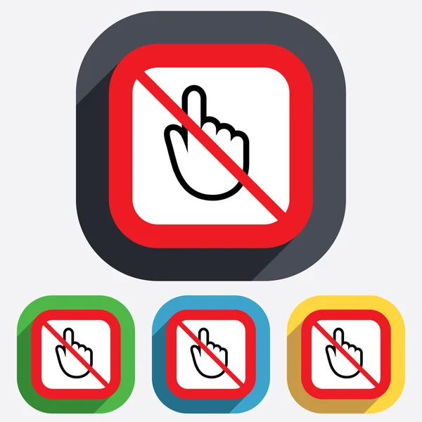 Do not touch. Hand cursor sign icon. — Stock Vector