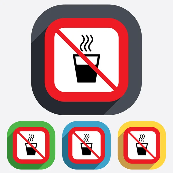 No Hot water sign icon. Hot drink symbol. — Stock Vector