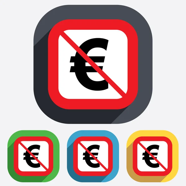 Kein Euro-Zeichen-Symbol. Euro-Währungssymbol. — Stockvektor