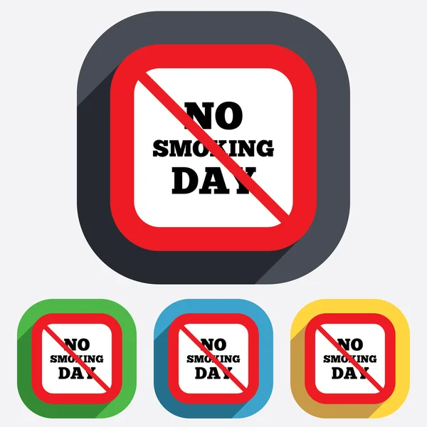 Geen rookvrije dag teken pictogram. stoppen met roken day. — Stockvector