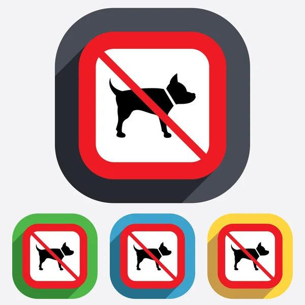 Hund tecken ikon. inga husdjur symbol. — Stock vektor