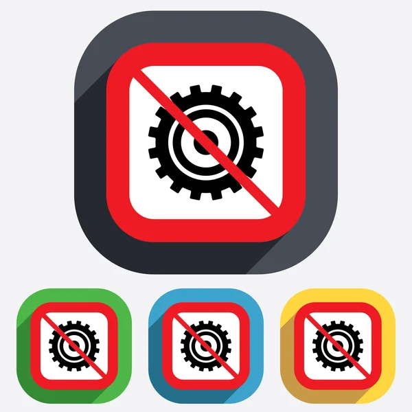 Icono de signo de configuración de engranaje. Cogwheel símbolo de engranaje . — Vector de stock