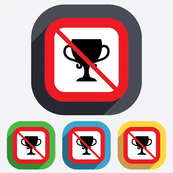 No trophy. Winner cup sign icon. Awarding. — Stock Vector