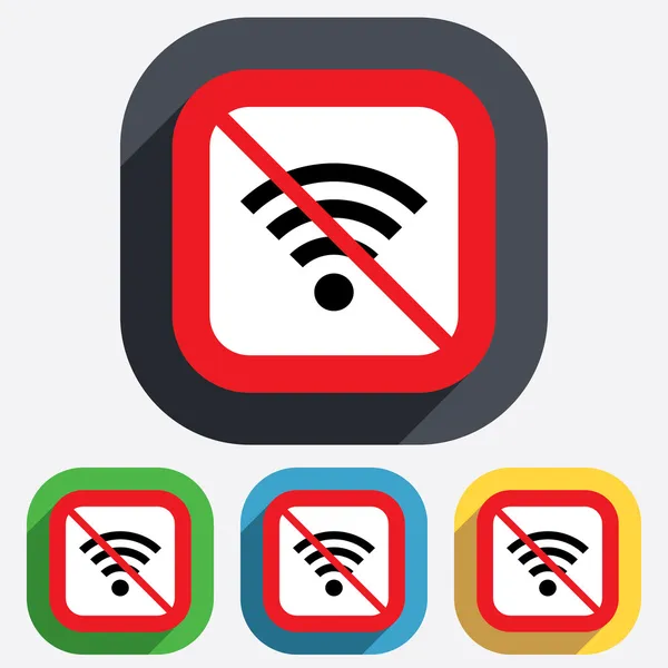 Pas de signe Wifi. Symbole Wi-Fi. Réseau sans fil . — Image vectorielle